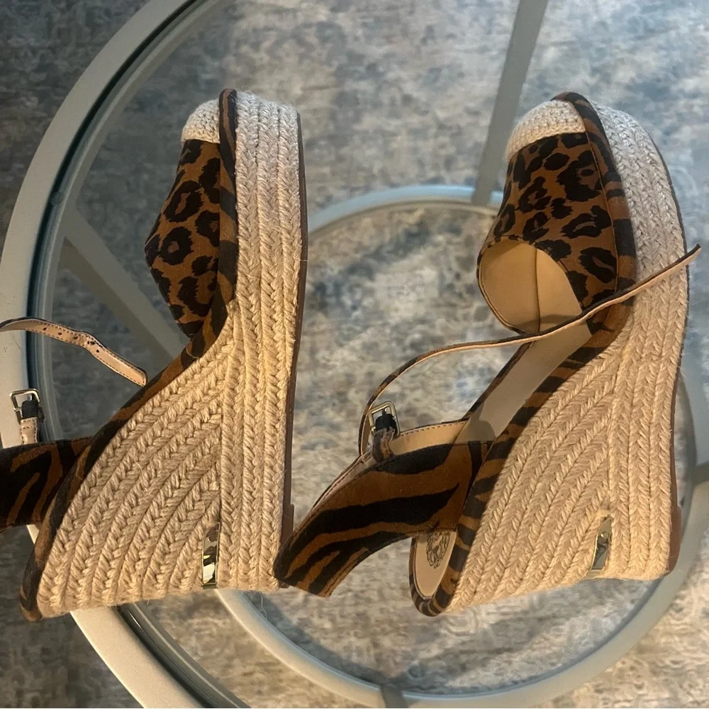 Leopard Print Wedge Sandals